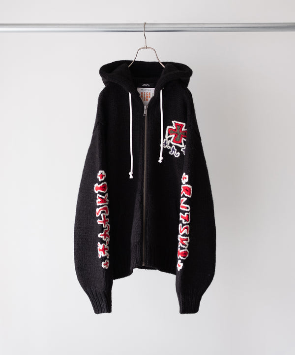 HAND KINITTED SK8 ZIP HOODIE - RICENINETEN
