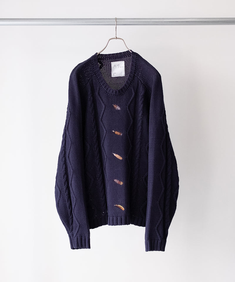 EMBROIDERY CABLE STICH KNIT - ANCELLM