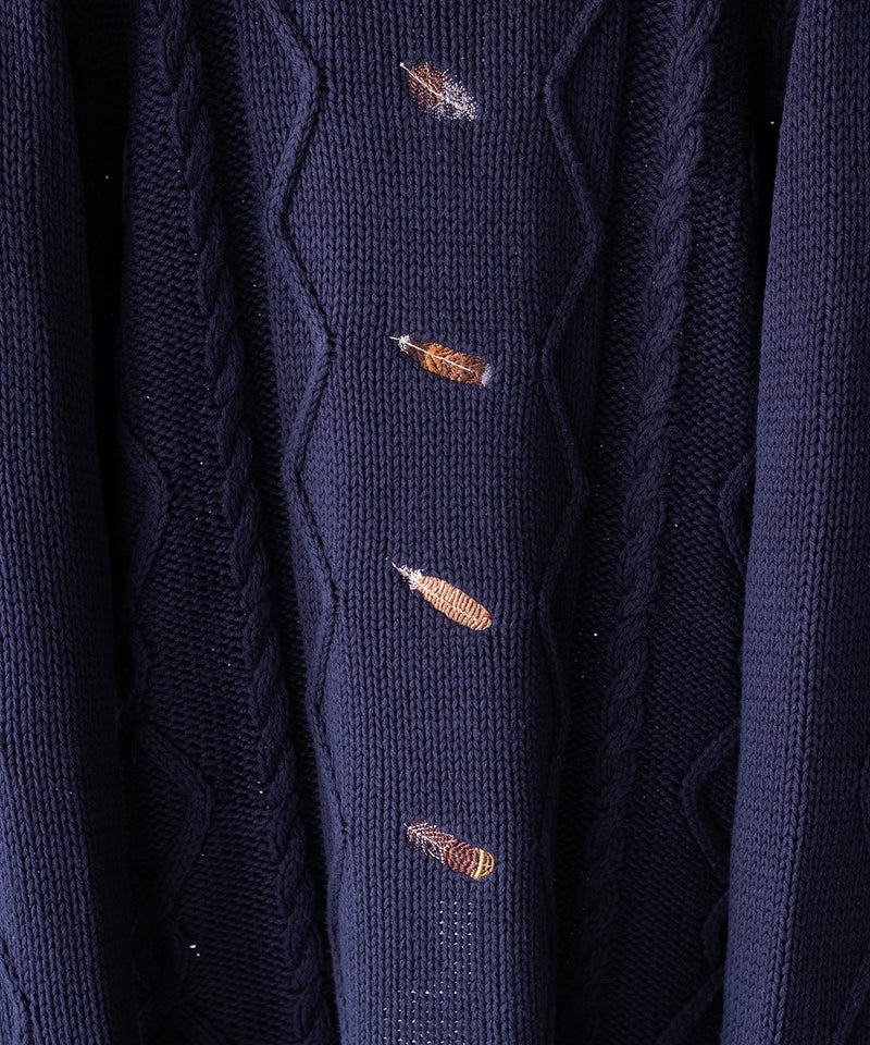 EMBROIDERY CABLE STICH KNIT - ANCELLM