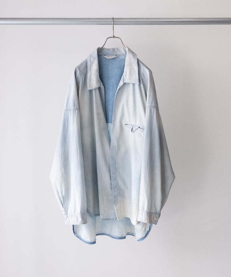 AGING CHAMBRAY LONG SHIRT - ANCELLM