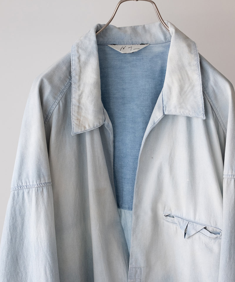 AGING CHAMBRAY LONG SHIRT - ANCELLM