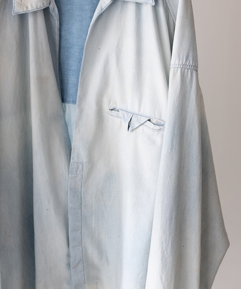 AGING CHAMBRAY LONG SHIRT - ANCELLM