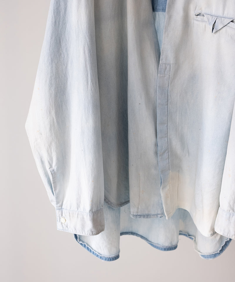 AGING CHAMBRAY LONG SHIRT - ANCELLM