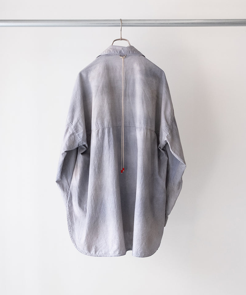 AGING CHAMBRAY LONG SHIRT - ANCELLM