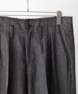 SHRINK WOOL WIDE SLACKS - ANCELLM