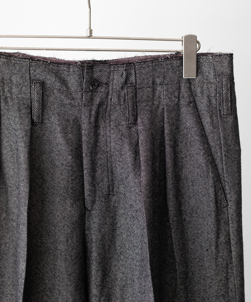 SHRINK WOOL WIDE SLACKS - ANCELLM