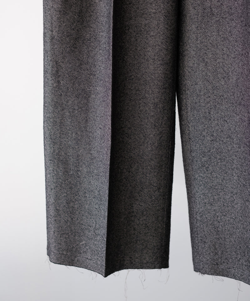 SHRINK WOOL WIDE SLACKS - ANCELLM