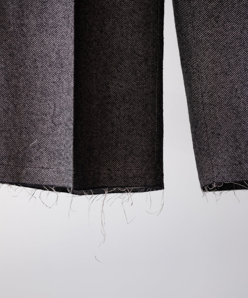 SHRINK WOOL WIDE SLACKS - ANCELLM