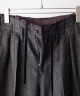 SHRINK WOOL WIDE SLACKS - ANCELLM