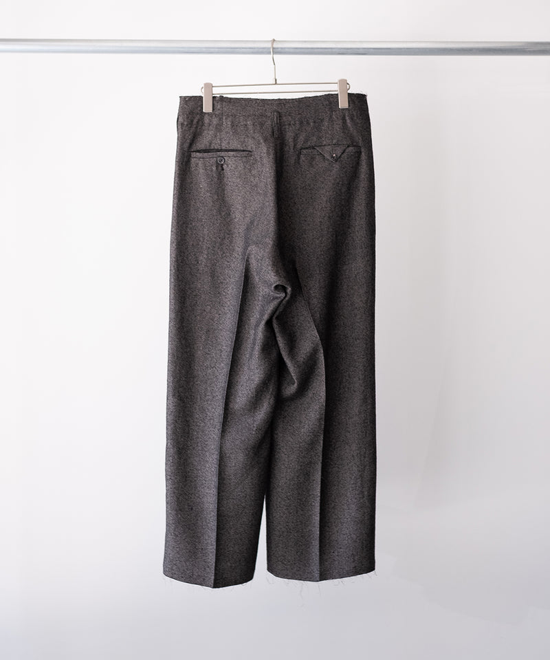 SHRINK WOOL WIDE SLACKS - ANCELLM
