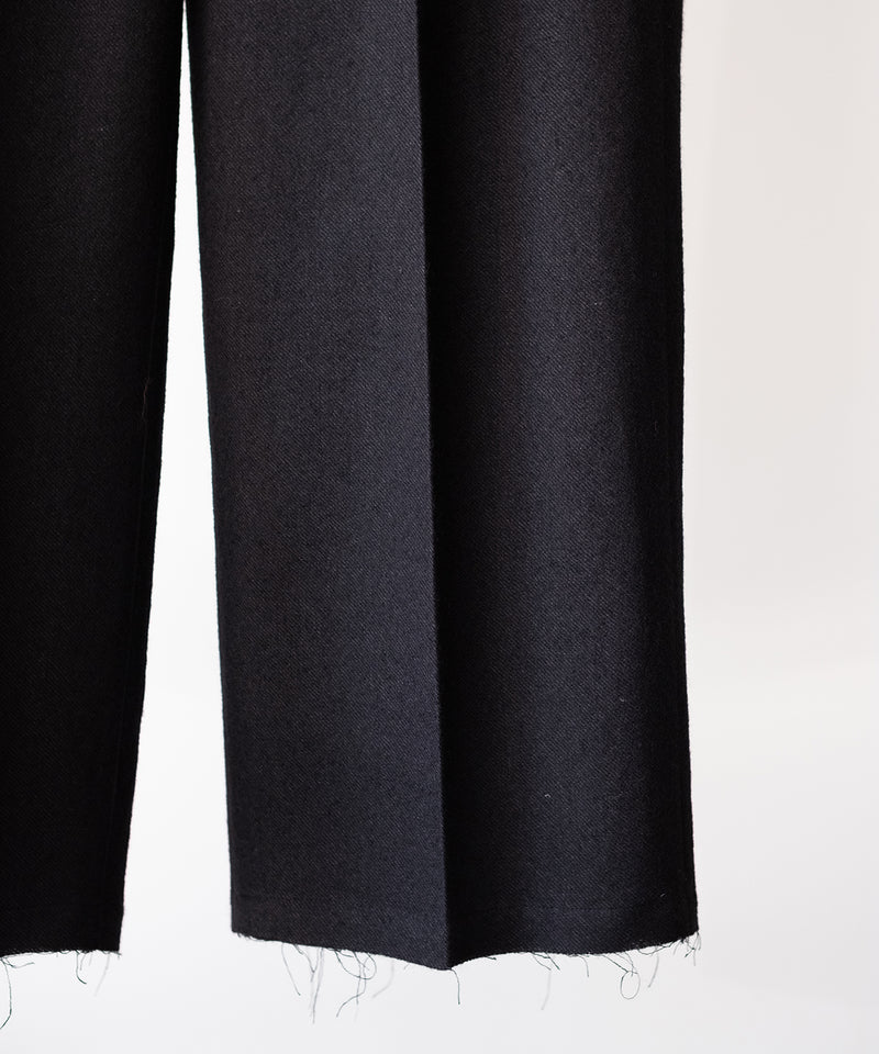 SHRINK WOOL WIDE SLACKS - ANCELLM