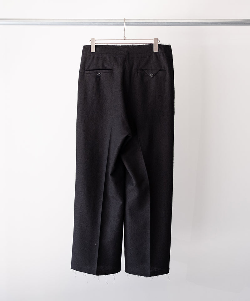 SHRINK WOOL WIDE SLACKS - ANCELLM