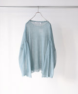 RESEARCHED  BOAT NECK SWEATER /  MOHAIR MIX YARN -SandWaterr