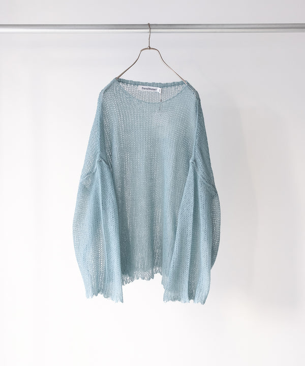 RESEARCHED  BOAT NECK SWEATER /  MOHAIR MIX YARN -SandWaterr