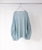 RESEARCHED  BOAT NECK SWEATER /  MOHAIR MIX YARN -SandWaterr