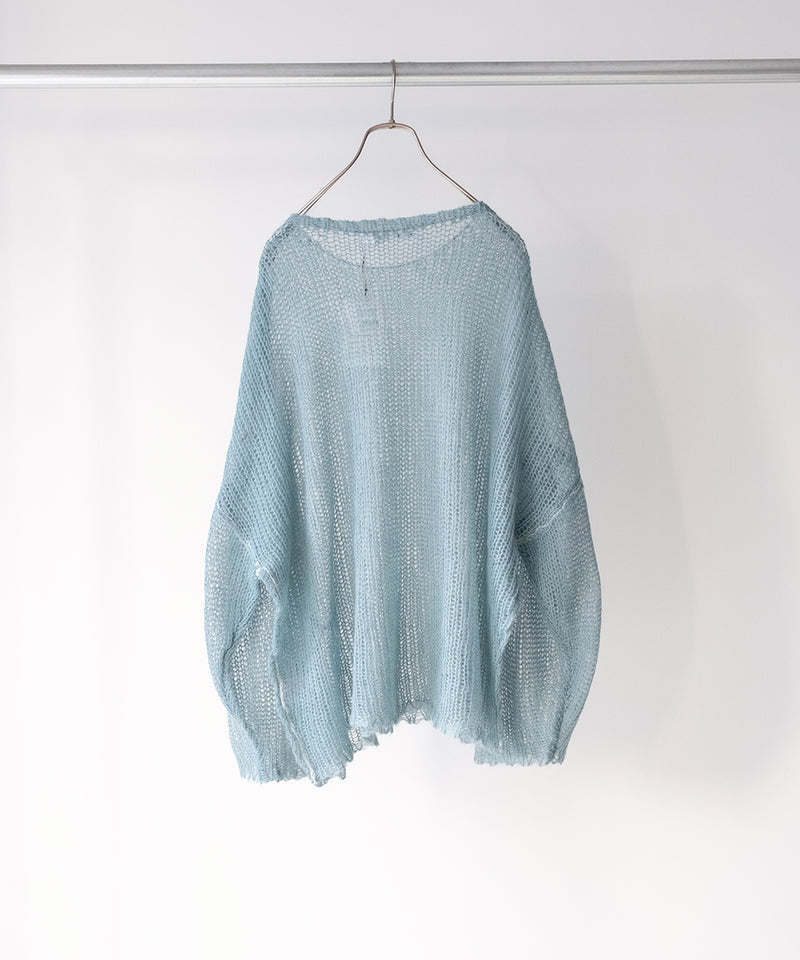 RESEARCHED  BOAT NECK SWEATER /  MOHAIR MIX YARN -SandWaterr