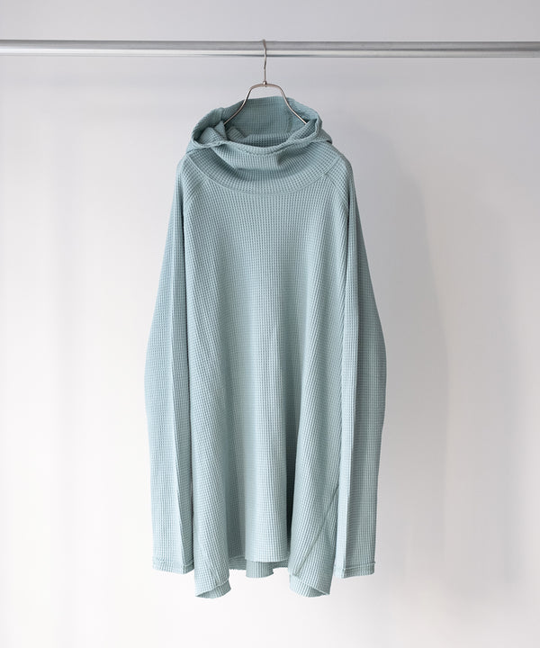 ORGANIZED HOODED PULLOVER LONG TOP / COTTON THERMAL -SandWaterr