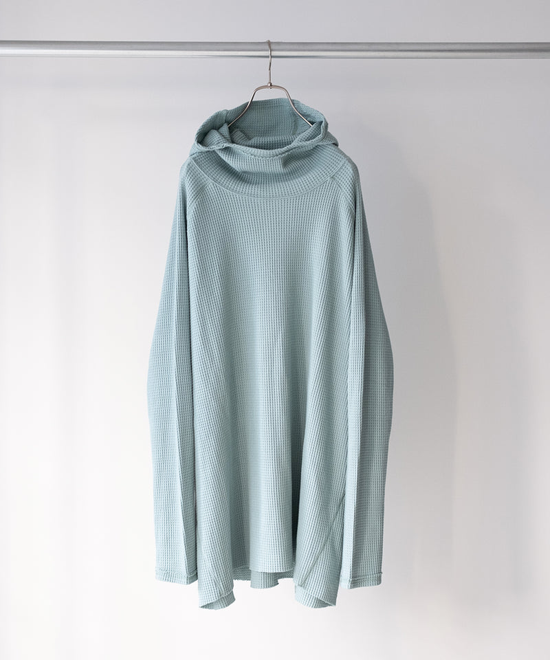 ORGANIZED HOODED PULLOVER LONG TOP / COTTON THERMAL -SandWaterr