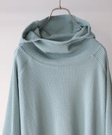 ORGANIZED HOODED PULLOVER LONG TOP / COTTON THERMAL -SandWaterr