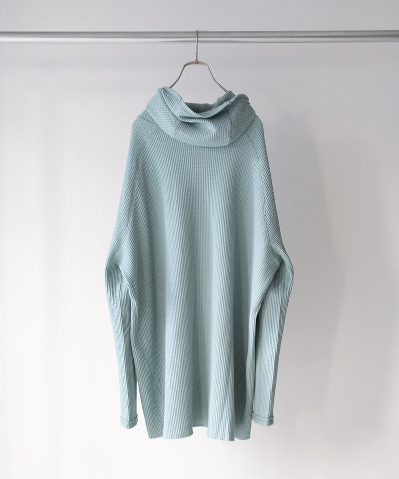 ORGANIZED HOODED PULLOVER LONG TOP / COTTON THERMAL -SandWaterr