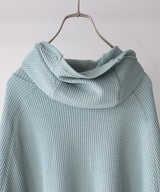 ORGANIZED HOODED PULLOVER LONG TOP / COTTON THERMAL -SandWaterr
