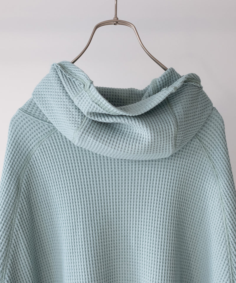 ORGANIZED HOODED PULLOVER LONG TOP / COTTON THERMAL -SandWaterr