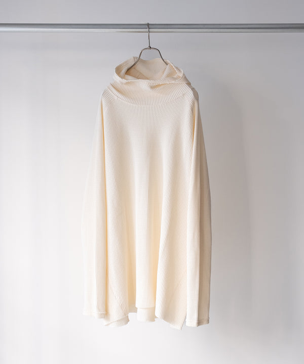 ORGANIZED HOODED PULLOVER LONG TOP / COTTON THERMAL -SandWaterr