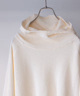 ORGANIZED HOODED PULLOVER LONG TOP / COTTON THERMAL -SandWaterr