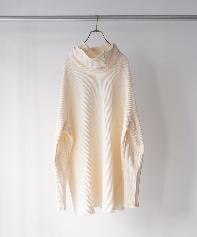 ORGANIZED HOODED PULLOVER LONG TOP / COTTON THERMAL -SandWaterr