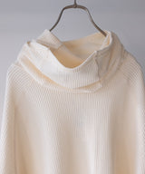 ORGANIZED HOODED PULLOVER LONG TOP / COTTON THERMAL -SandWaterr