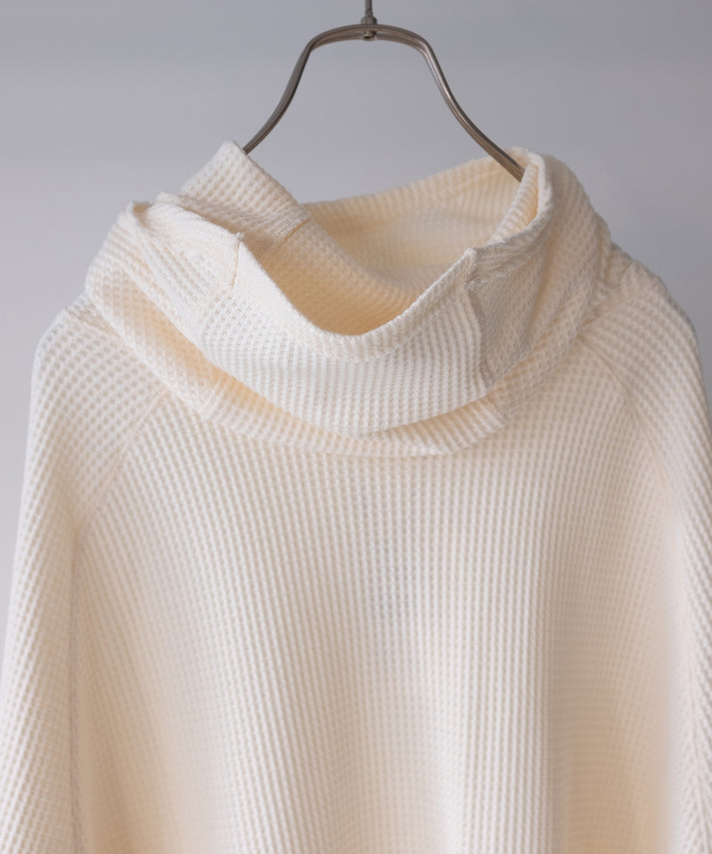 ORGANIZED HOODED PULLOVER LONG TOP / COTTON THERMAL -SandWaterr