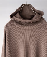 ORGANIZED HOODED PULLOVER LONG TOP / COTTON THERMAL -SandWaterr