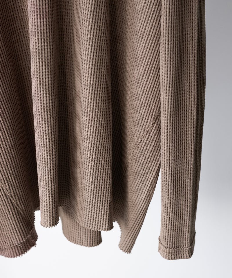 ORGANIZED HOODED PULLOVER LONG TOP / COTTON THERMAL -SandWaterr