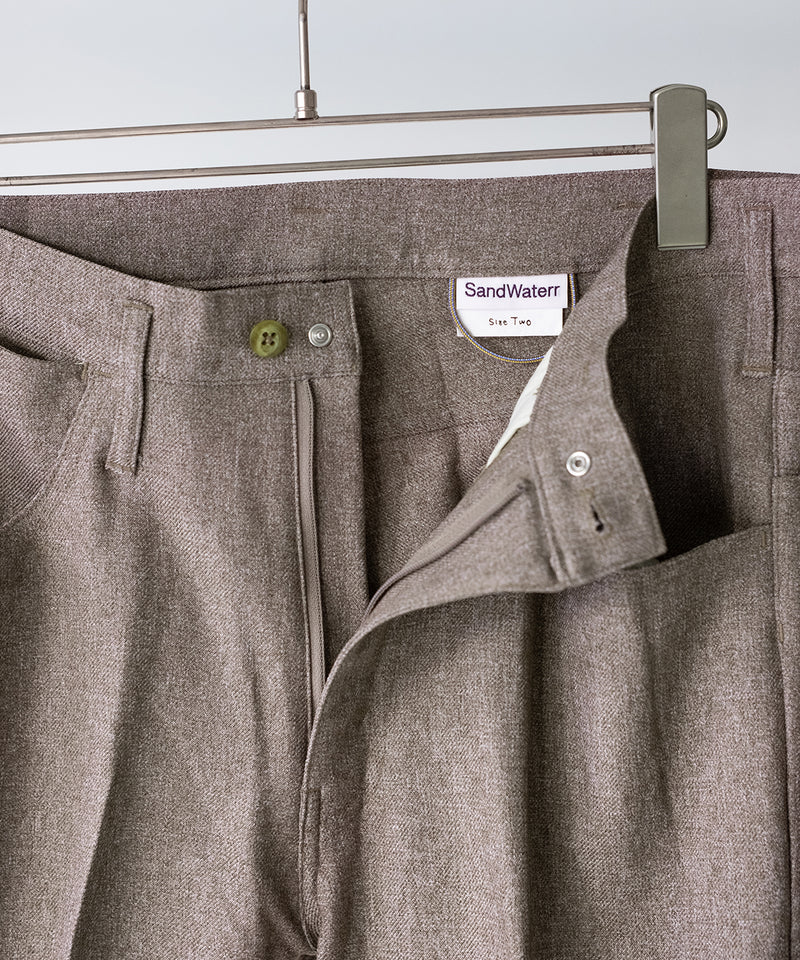 RESEARCHED 5P PANTS / POLY MIX TWILL -SandWaterr