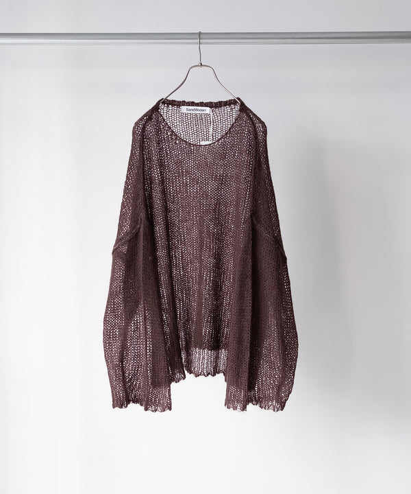RESEARCHED  BOAT NECK SWEATER /  MOHAIR MIX YARN -SandWaterr
