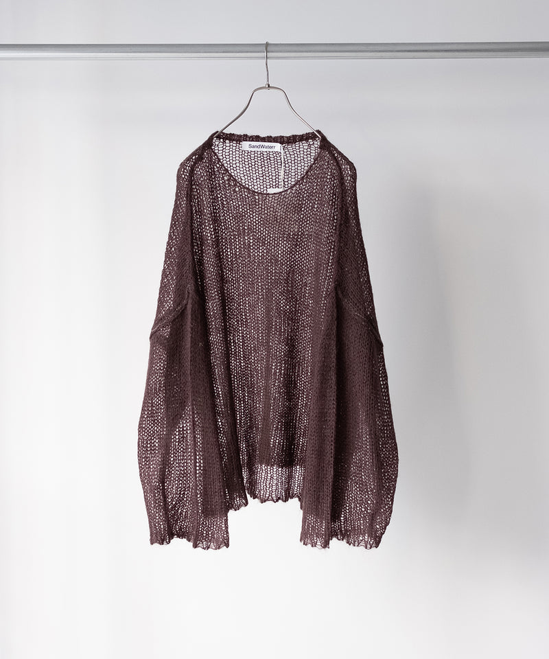 RESEARCHED  BOAT NECK SWEATER /  MOHAIR MIX YARN -SandWaterr