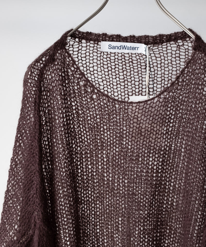 RESEARCHED  BOAT NECK SWEATER /  MOHAIR MIX YARN -SandWaterr