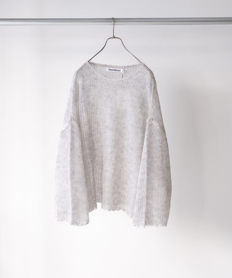 RESEARCHED  BOAT NECK SWEATER /  MOHAIR MIX YARN -SandWaterr