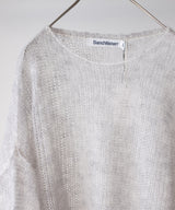 RESEARCHED  BOAT NECK SWEATER /  MOHAIR MIX YARN -SandWaterr