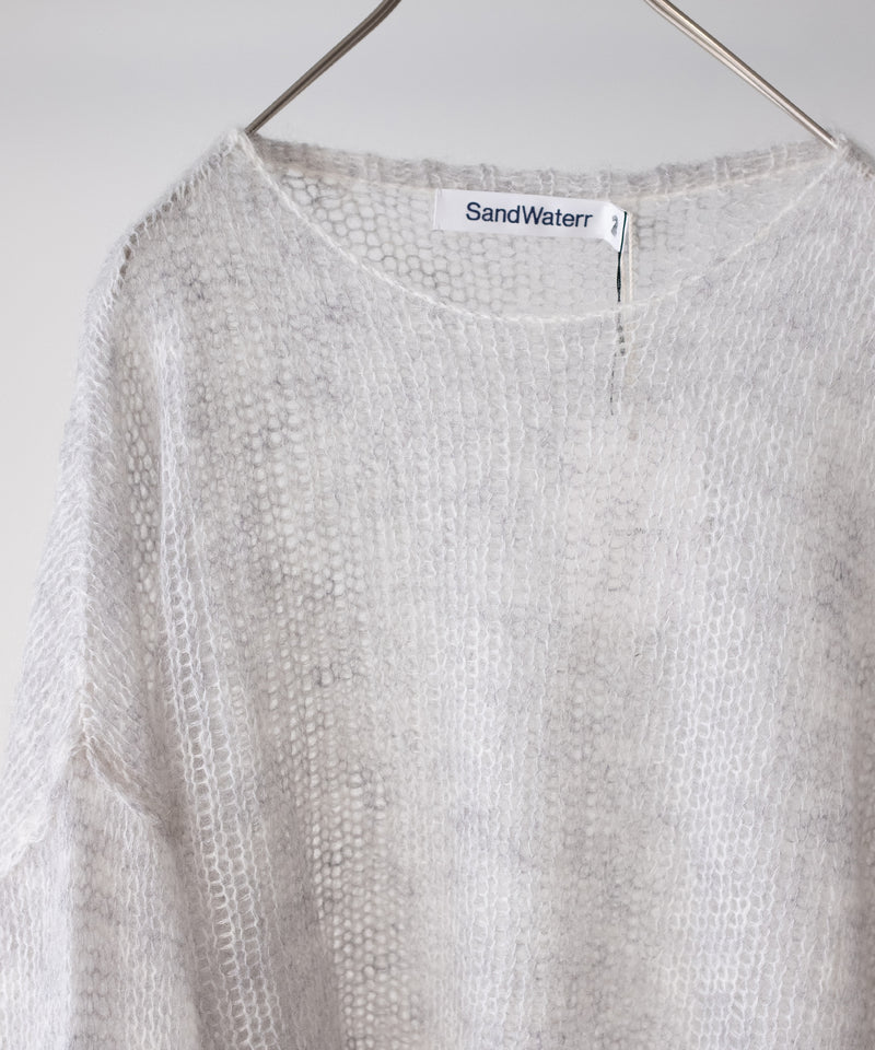 RESEARCHED  BOAT NECK SWEATER /  MOHAIR MIX YARN -SandWaterr