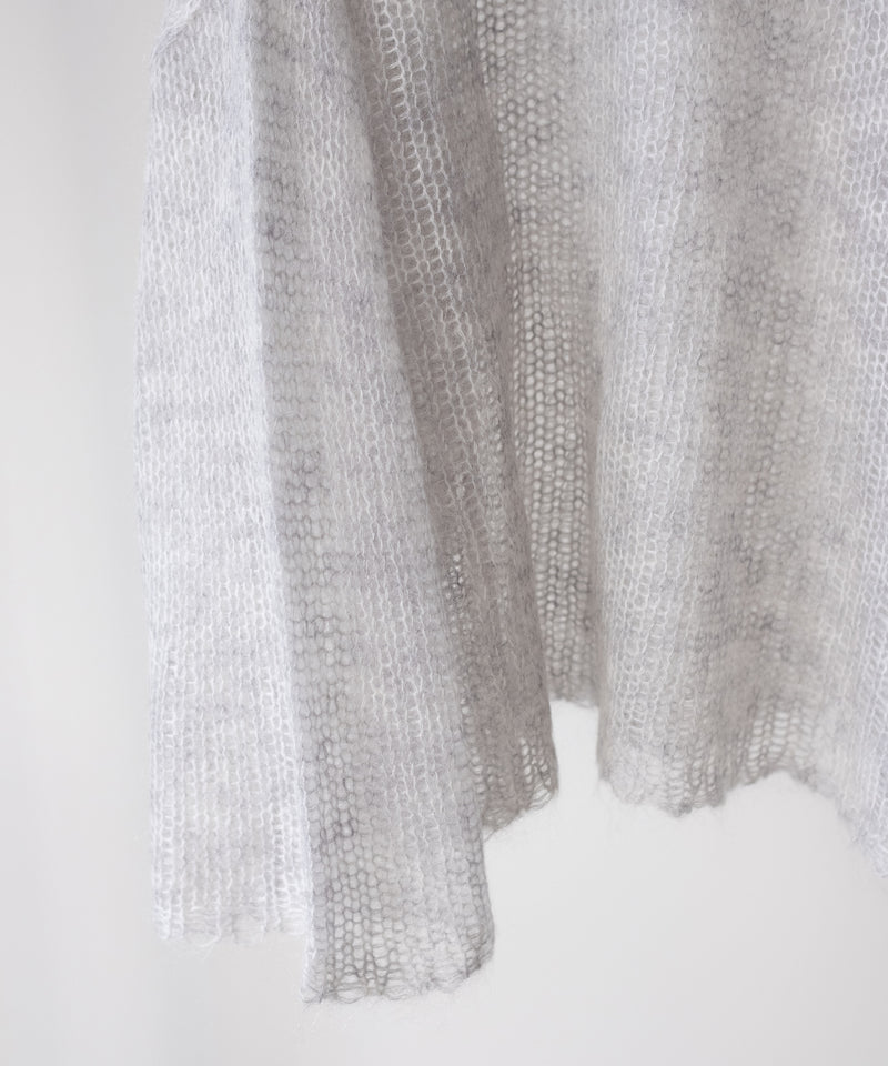 RESEARCHED  BOAT NECK SWEATER /  MOHAIR MIX YARN -SandWaterr