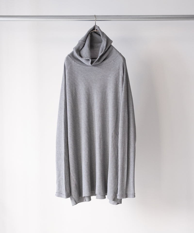 ORGANIZED HOODED PULLOVER LONG TOP / COTTON THERMAL -SandWaterr