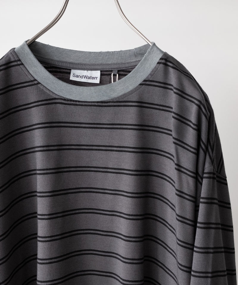 RESEARCHED TEE LS / COTTON BORDER JERSEY -SandWaterr