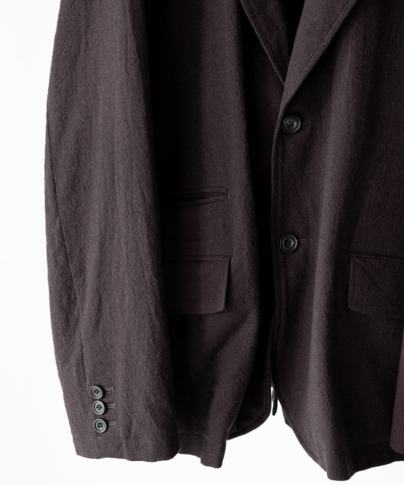 WASHED WOOL SILK STRIPE 2B JKT - ULTERIOR