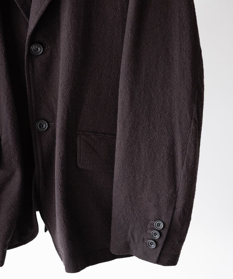 WASHED WOOL SILK STRIPE 2B JKT - ULTERIOR