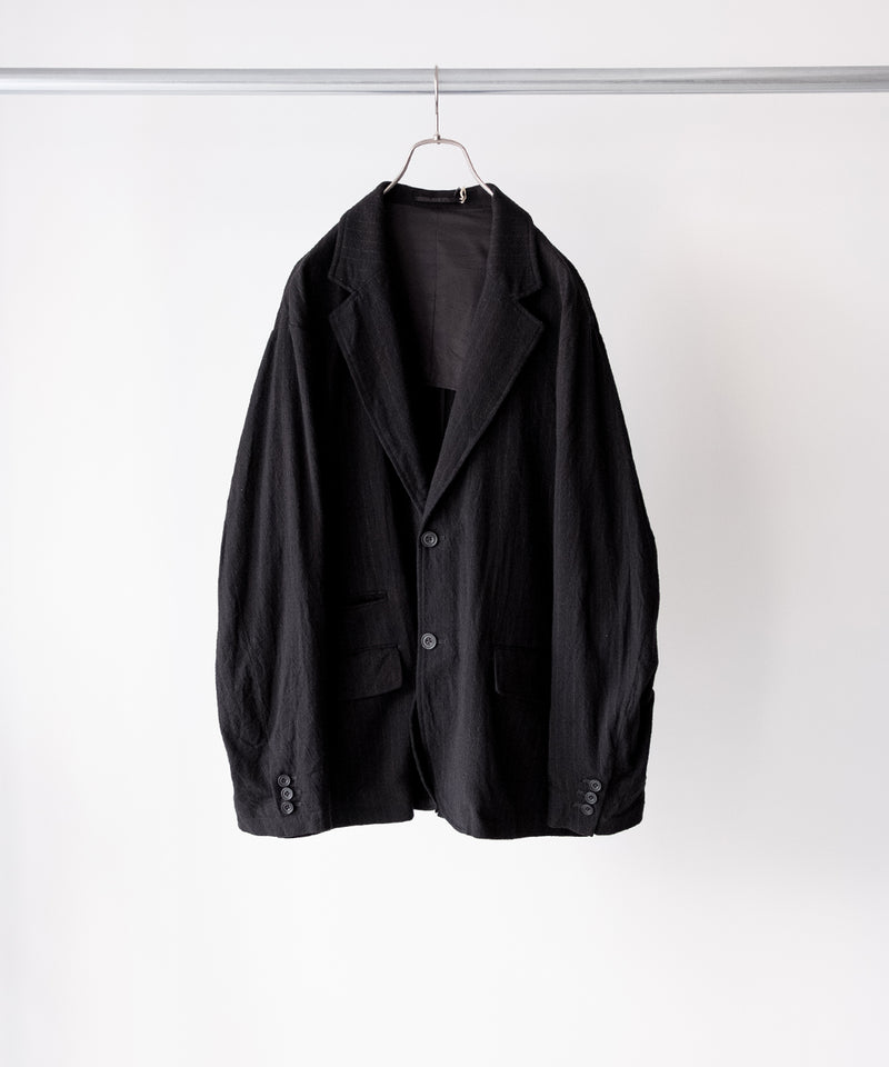 WASHED WOOL SILK STRIPE 2B JKT - ULTERIOR