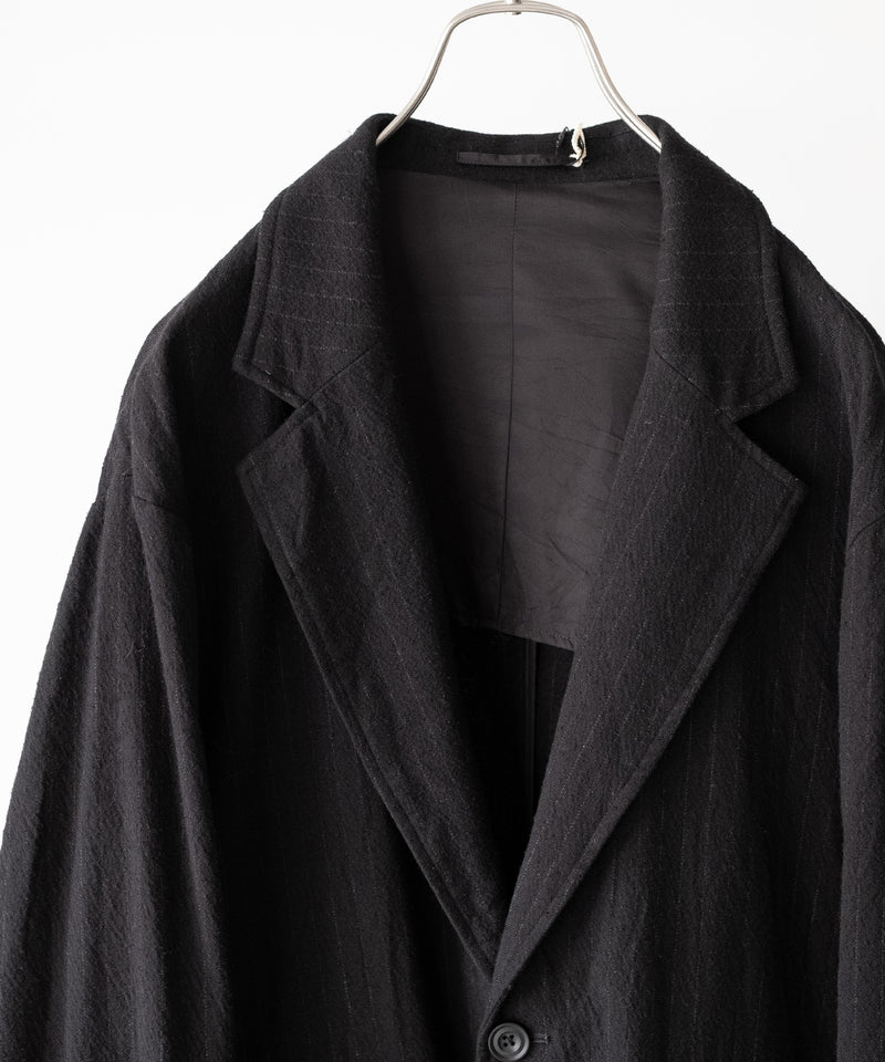 WASHED WOOL SILK STRIPE 2B JKT - ULTERIOR
