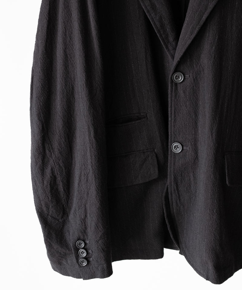 WASHED WOOL SILK STRIPE 2B JKT - ULTERIOR