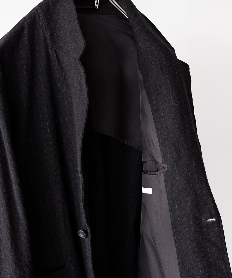 WASHED WOOL SILK STRIPE 2B JKT - ULTERIOR