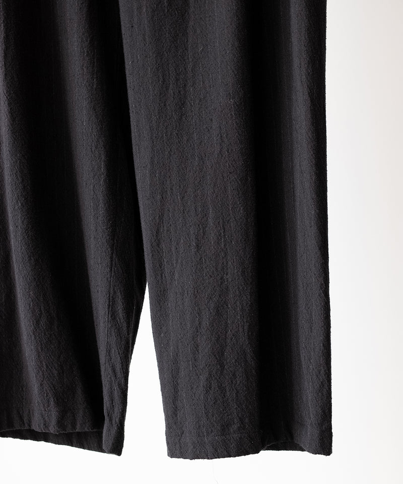 WASHED WOOL SILK STRIPE DRAWSTRING PANTS - ULTERIOR